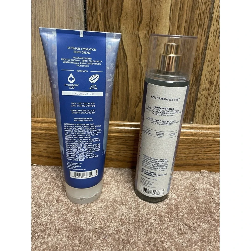 Bath & Body Works Frosted Coconut‎ Snowball Fine Fragrance Mist & Body Cream New
